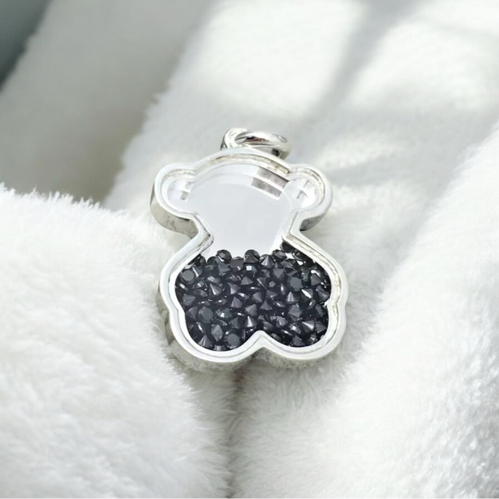 Silver and Black Bear Pendant